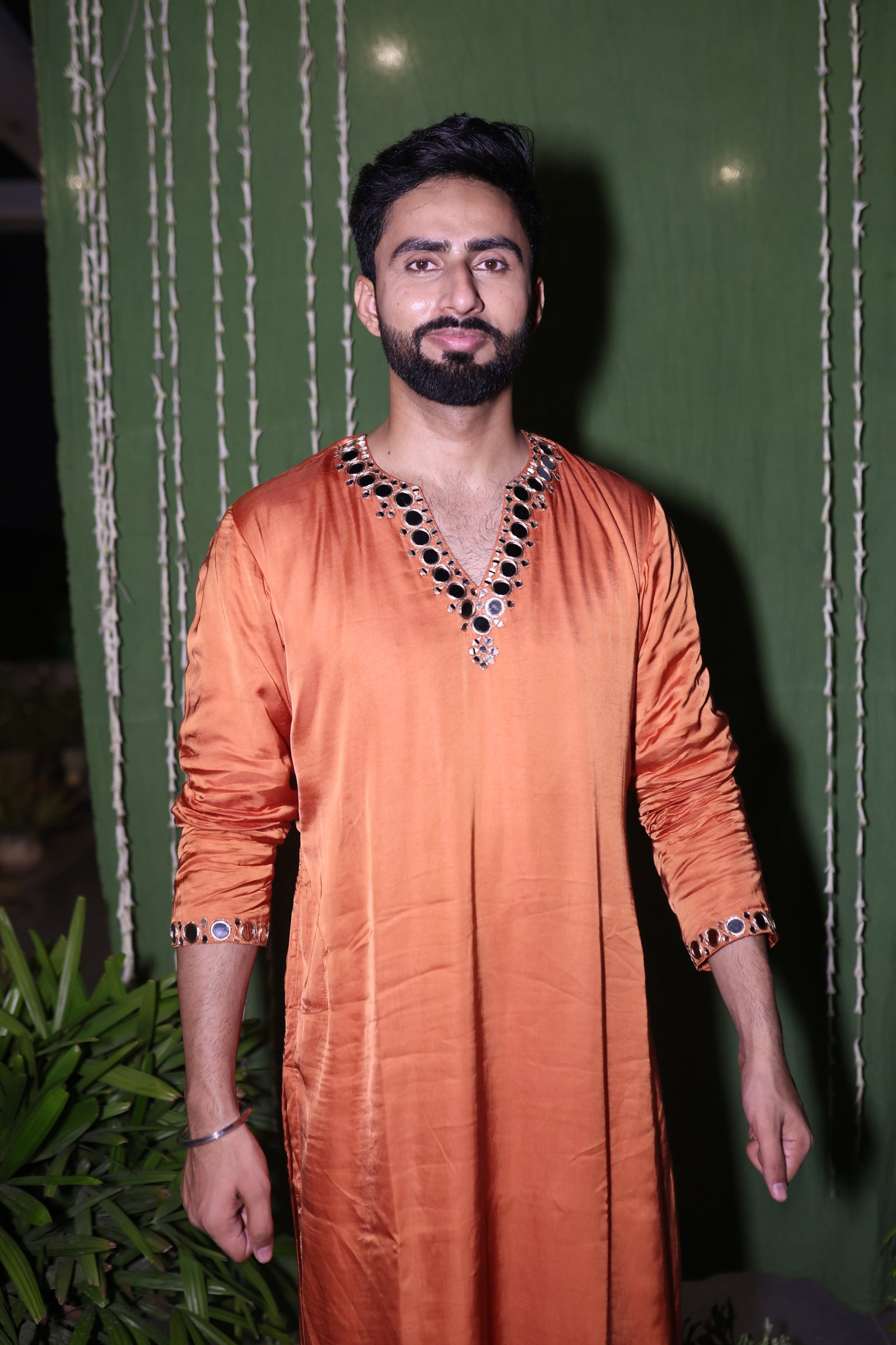 Mirror Work Rust Kurta  thumbnail 3